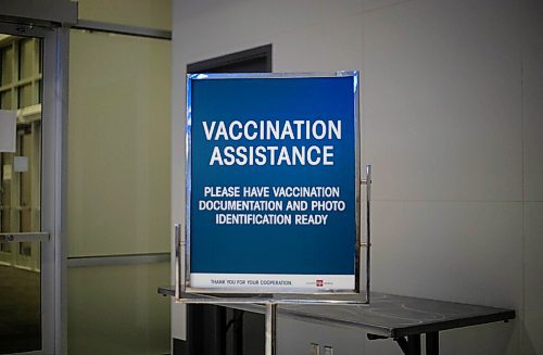 JESSICA LEE / WINNIPEG FREE PRESS

A sign asking for vaccination documentation is photographed at the Canada Life Centre on December 21, 2021.

Reporter: Katie















