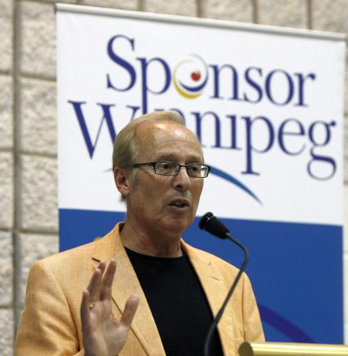 MIKE.DEAL@FREEPRESS.MB.CA 100624 - Thursday, June 24th, 2010 Sam Katz, Mayor of Winnipeg, announced a significant contribution of $1 million from BFI to the Sponsor Winnipeg program. MIKE DEAL / WINNIPEG FREE PRESS