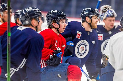 MIKAELA MACKENZIE / WINNIPEG FREE PRESS

Ville Heinola (14) skates at Jets practice at the Canada Life Centre in Winnipeg on Monday, Dec. 27, 2021.  For Mike McIntyre story.
Winnipeg Free Press 2021.