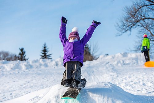 MIKAELA MACKENZIE / WINNIPEG FREE PRESS

Isla Hill (nine) goes over a jump while sledding in Churchill Drive Park in Winnipeg on Thursday, Jan. 6, 2022. Standup.
Winnipeg Free Press 2022.