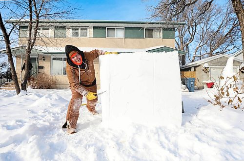 RUTH BONNEVILLE / WINNIPEG FREE PRESS

Local - Standup 

Follow from last yea's story, Bears on Barrington.

Self-taught  snow sculptor, Vinora Bennett, carves away snow from a large snow block,  turning it into an Inuit person sitting at a fishing hole, outside her home on Thursday.  

Bennett started her passion for snow sculpturing last winter when the weather was milder making it easier to form and mold the snow into polo bears of all kinds which she displayed on her front yard, in trees, on the boulevards and in neighbourhood throughout the winter.

But her method of sculpting didn't work this winter due to the low moisture content in the snow due to the  extremely cold weather.    She decided to change her method from sculpting into carving her designs from  snow blocks which she created with the help of her son and husband by shovelling in wheelbarrows full of snow from the neighbourhood into a wood frame and stomping on it until it was packed down tight.  Within 24 hours she could remove the frame and have a solid block of snow to begin carving her designs.  Not only is her new method create smoother, icing like, carvings. it is helping to  clear the snow away from all her neighbours driveways.


Jan 5th,  2022