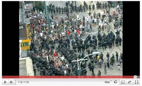 Police penn protestors at Queen and Spadina in Toronto during G20 on Sunday - for melissa martin story winnipeg free press
