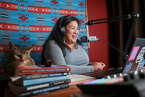 RUTH BONNEVILLE / WINNIPEG FREE PRESS

Reader Bridge - Auntie Up!

Portraits of  Kim Wheeler at home in her studio with her cat, Gazy.  Her cat  often likes to be in the studio with her while she is recording her podcasts and video casts. 

Story: For Monday Reader Bridge stories. Profile of Auntie Up! A newly launched Indigenous podcast described as a celebration of Indigenous women talking about important stuff.  The 10-episode podcast just wrapped up. Kim Wheeler from Sagkeeng FN is one of the hosts along with Jolene Banning.  The podcast is executive produced by Tanya Talaga. They discuss Indigenous-related topics and issues including MMIWG, lateral violence, politics and beading.

Reporter: Janine LeGal


Jan 6th,  2022
