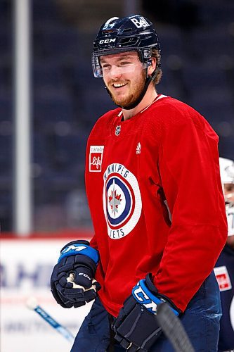 MIKE DEAL / WINNIPEG FREE PRESS
Winnipeg Jets' Dylan Samberg (54) during practice at Canada Life Centre Tuesday morning.
220111 - Tuesday, January 11, 2022.