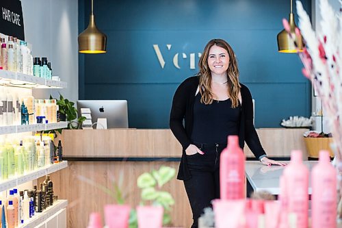 MIKAELA MACKENZIE / WINNIPEG FREE PRESS

Colleen Lamirande, Verde Salons director of education and business development, poses for a portrait at the certified carbon neutral salon in Winnipeg on Wednesday, Jan. 12, 2022. For Gabby story.
Winnipeg Free Press 2022.