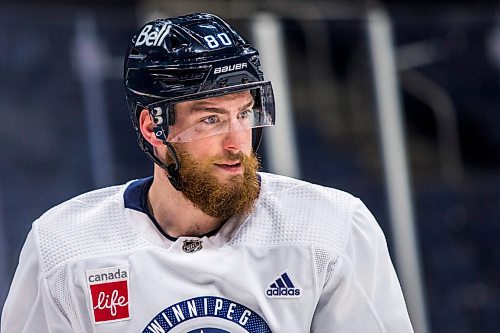 MIKAELA MACKENZIE / WINNIPEG FREE PRESS

Pierre-Luc Dubois (80) at Jets practice at the Canada Life Centre in Winnipeg on Monday, Jan. 17, 2022. For Jeff Hamilton story.
Winnipeg Free Press 2022.