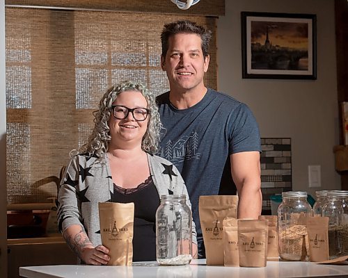 Mike Sudoma / Winnipeg Free Press
Jess Lester and her partner, Chris Yaholkoski show off some Railyard Spice Company product in their kitchen/work space at her home Tuesday afternoon
January 25, 2022