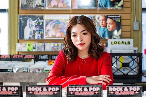 MIKAELA MACKENZIE / WINNIPEG FREE PRESS

Jovelle Balani, who just released her debut single Ode to a Lover," poses for a portrait at Into the Music in Winnipeg on Friday, Jan. 28, 2022.  For Janine LeGal story.
Winnipeg Free Press 2022.