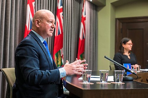 MIKAELA MACKENZIE / WINNIPEG FREE PRESS

Chief provincial public health officer Dr. Brent Roussin (left) and premier Heather Stefanson give a public health order update at the Manitoba Legislative Building in Winnipeg on Wednesday, Feb. 2, 2022. Standup.
Winnipeg Free Press 2022.