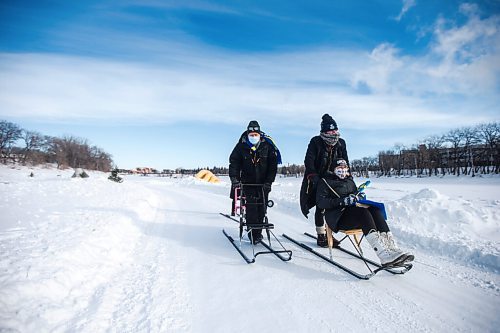 MIKAELA MACKENZIE / WINNIPEG FREE PRESS

Urban Ahlin, the Swedish Ambassador to Canada (left), Anders Swanson of Trails Winnipeg, and Marilyn Ekelund, Swedish Association board member (seated), go on a kicksledding jaunt around The Forks in Winnipeg on Thursday, Feb. 3, 2022. For Eva Wasney story.
Winnipeg Free Press 2022.