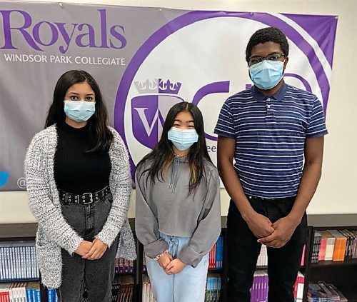 Canstar Community News (From left) Windsor Park Collegiate students Chat Sharma, Keira Medina and Ridhwanlai Badmos attended the recent Manitoba Virtual Career Fair.