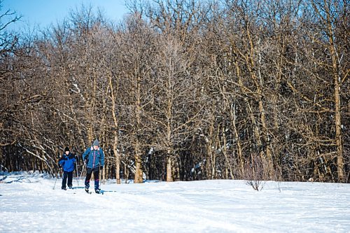 MIKAELA MACKENZIE / WINNIPEG FREE PRESS

Jeff Rill and Teresa Griffin enjoy the warm weather while cross-country skiing at Beaudry Provincial Park just outside of Winnipeg on Monday, Feb. 7, 2022. Entry to provincial parks is free all of February. Standup.
Winnipeg Free Press 2022.