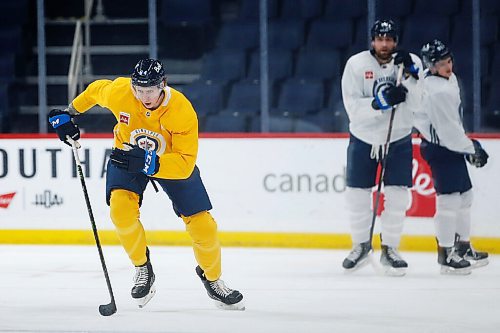 JOHN WOODS / WINNIPEG FREE PRESS
Winnipeg Jets' Logan Stanley (64) at practice at their arena in downtown Winnipeg, Monday, February 7, 2022. 

Re: McIntyre