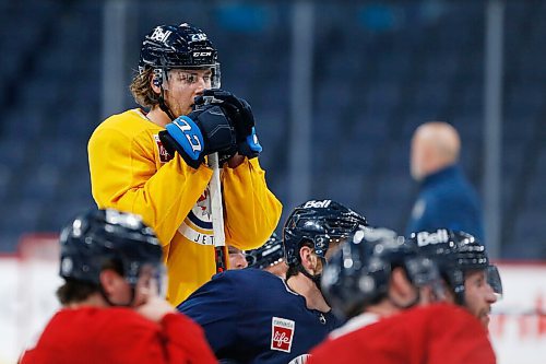 JOHN WOODS / WINNIPEG FREE PRESS
Winnipeg Jets' Nathan Beaulieu (28) at practice at their arena in downtown Winnipeg, Monday, February 7, 2022. 

Re: McIntyre