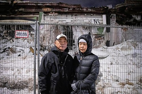 JESSICA LEE / WINNIPEG FREE PRESS

Min Soon Lee (right) and Young Ae Lee pose for a photo outside the convenience store they used to own on February 9, 2022. They worked in the store for 24 years. The building that housed the store was recently damaged by a fire on February 2, 2022. The building is covered with ice from the water the firefighters used to put out the flames.

Reporter: Ben






