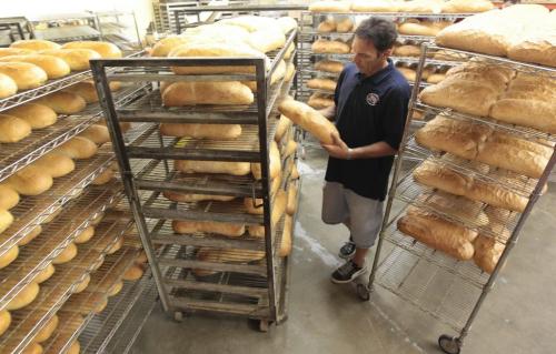 JOE.BRYKSA@FREEPRESS.MB.CA Local/biz-(see Murray's story)- The co-owner of Kub Bakery is Ross Einfeld at his bread plant in Transcona Friday- He hopes to find new larger location soon to replace large bakery that was lost in a fire in the last few years( Video Offered)   July 16, 2010, - JOE BRYKSA/WINNIPEG FREE PRESS