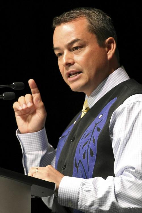 MIKE.DEAL@FREEPRESS.MB.CA 100720 - Tuesday, July 20, 2010 -  Shawn Atleo, National Chief of the Assembly of First Nations talks at the assembly's annual meeting, calling for an end to the Indian Act within five years. MIKE DEAL / WINNIPEG FREE PRESS