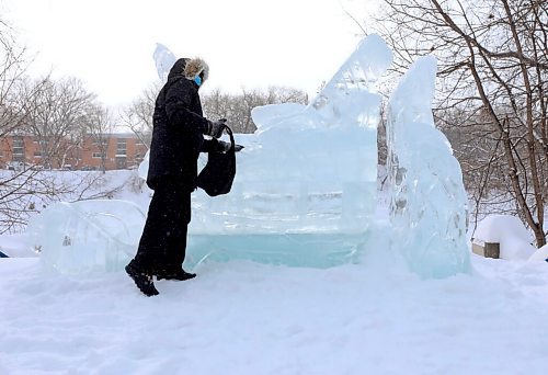 RUTH BONNEVILLE / WINNIPEG FREE PRESS


Local - Standup 

Winter Wonderland Ice Sculpture 

A lady out walking (not given name) stops to take a closer look at a Winter Wonderland Ice Sculpture at BonnyCastle Park Friday morning.  The sculpture is called, Sticks and Skates by Larry MacFarlane and the exhibition is sponsored in part by Downtown Winnipeg Biz.  It is just one of several sculptures in and around the down town area. 

Feb 18th, 2022