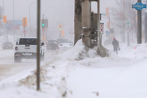 Daniel Crump / Winnipeg Free Press. Snow and gusting wind bring blizzard conditions to Winnipeg Saturday afternoon. February 19, 2022.