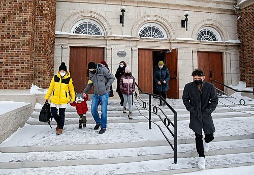 JOHN WOODS / WINNIPEG FREE PRESS
People leave St Vladimir & Olga Cathedral on McGregor in Winnipeg Sunday, February 27, 2022. People were attending the church to pray for the people during the Russian invasion of The Ukraine.

Re: Macintosh
