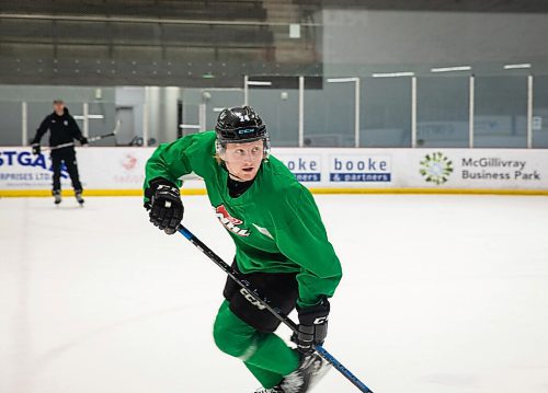 JESSICA LEE / WINNIPEG FREE PRESS

Forward Mikey Milne (24) is photographed at practice at RINK Training Centre on March 1, 2022.

Reporter: Mike S.
