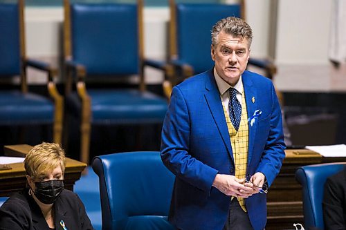 MIKAELA MACKENZIE / WINNIPEG FREE PRESS

Liberal leader Dougald Lamont on the first day back in session at the Manitoba Legislative Building in Winnipeg on Wednesday, March 2, 2022. For Carol Sanders story.
Winnipeg Free Press 2022.