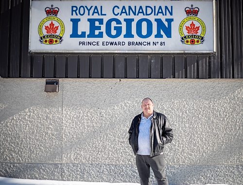 JESSICA LEE / WINNIPEG FREE PRESS

Brent Vall, president of Prince Edward Legion #81, poses for a photo at the legion. Vall says despite new relaxed mandates, his legion will continue asking for proof of vax from members, citing the age of many of their members and safety concerns.

Reporter: Malak
