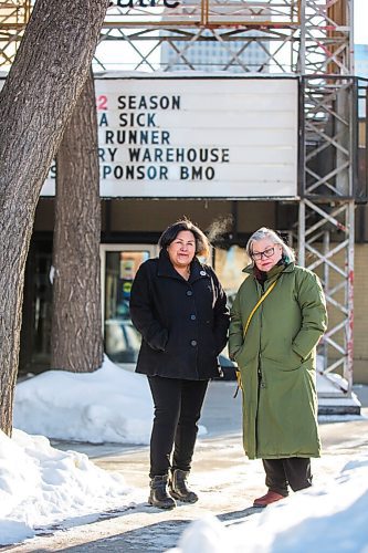 MIKAELA MACKENZIE / WINNIPEG FREE PRESS

Kim Wheeler (curator, left) and Alanna Mitchell (playwright) pose for a portrait at the Tom Hendry Warehouse Theatre in Winnipeg on Wednesday, March 2, 2022. Mitchell is performing a monologue based on her book, Seasick, as part of it's Festival of Ideas program. For AV Kitching story.
Winnipeg Free Press 2022.