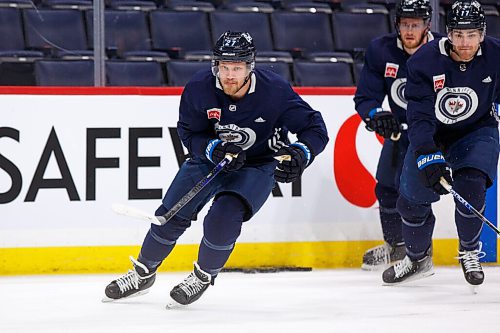 MIKE DEAL / WINNIPEG FREE PRESS
Winnipeg Jets' Nikolaj Ehlers (27) during practice at Canada Life Centre Thursday morning.
220303 - Thursday, March 03, 2022.