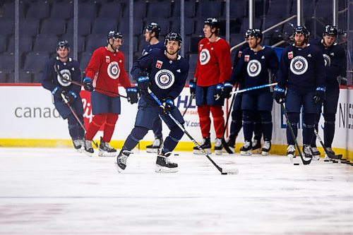 MIKE DEAL / WINNIPEG FREE PRESS
Winnipeg Jets' Nikolaj Ehlers (27) during practice at Canada Life Centre Thursday morning.
220303 - Thursday, March 03, 2022.