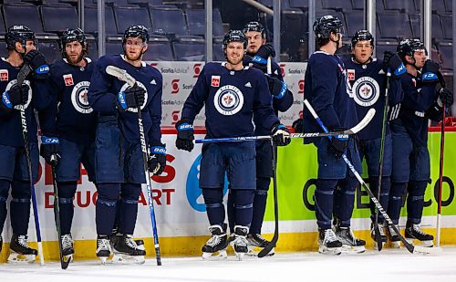 MIKE DEAL / WINNIPEG FREE PRESS
Winnipeg Jets' Nikolaj Ehlers (27) during practice at Canada Life Centre Thursday morning.
220303 - Thursday, March 03, 2022.