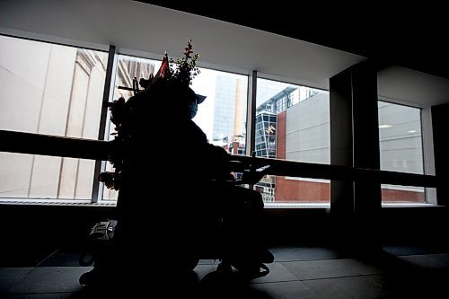 MIKAELA MACKENZIE / WINNIPEG FREE PRESS

The woman who was attacked in the skywalk poses for a portrait in the area the assault happened (between CityPlace and Canada Life Centre) in Winnipeg on Friday, March 4, 2022. For Chris Kitching story.
Winnipeg Free Press 2022.