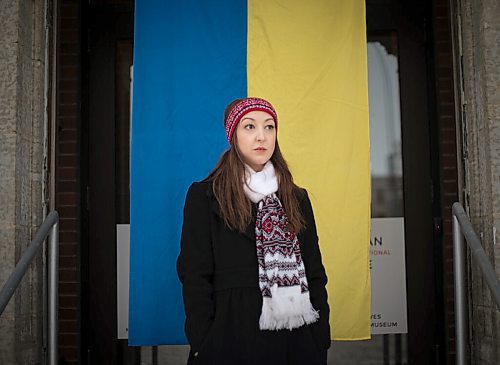 JESSICA LEE / WINNIPEG FREE PRESS

Alexandra Shkandrij, volunteer Ukrainian Canadian Congress spokesperson, poses for a photo at Oseredok, the Canadian Cultural Centre, on March 4, 2022.

Reporter: Carol
