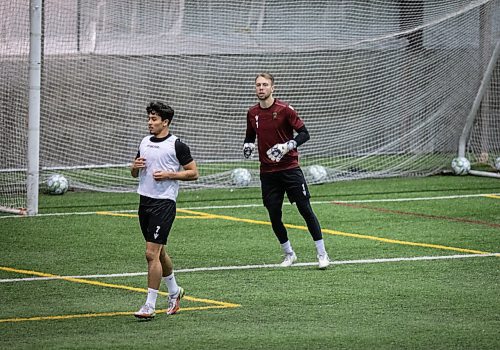 JESSICA LEE / WINNIPEG FREE PRESS

Goalie Jonathan Sirois (1) is photographed during Valour FC soccer practice on March 8, 2022 at Winnipeg Soccer Federation South.

Reporter: Taylor