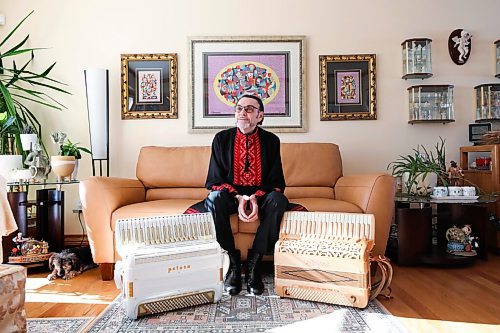RUTH BONNEVILLE / WINNIPEG FREE PRESS

MUSIC MATTERS - Ukraine

Portrait of Myron Kurjewicz, in his home with his ornate accordians.

Holly Harris feature on local Ukrainian musicians and their thoughts on the war.

Myron is a brilliant, well-respected musician and has performed with many local arts groups, including the Hoosli Male Ukrainian Chorus, the WSO, RWB (he was the accordionist in Moulin Rouge), as well as a gajillion weddings, social events, 

March 11th,  2022
