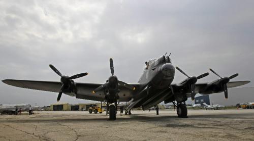 MIKE.DEAL@FREEPRESS.MB.CA 100729 - Thursday, July 29, 2010 -  The "Mynarski Memorial" Avro Lancaster Mk10 Bomber arrives at the Western Canada Aviation Museum and will be on display during the August long weekend. See Tania Kohut story MIKE DEAL / WINNIPEG FREE PRESS