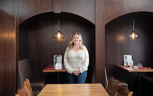 JESSICA LEE / WINNIPEG FREE PRESS

Sandra Romani, co-owner of Little Nanas Italian Kitchen, poses for a photo at her restaurant on March 15, 2022.

Reporter: Dave


