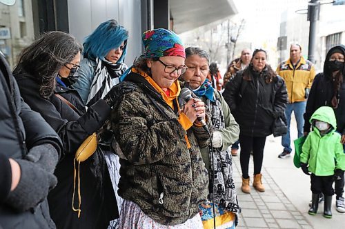 RUTH BONNEVILLE / WINNIPEG FREE PRESS

LOCAL - Dumas rally

Renne Yetman from Nisichawayasihk Cree Nation near Nelson House, becomes emotional while speaking about her interactions with Grand Chief Arlen Dumas at rally outside Assembly of Manitoba Chiefs office at 275 Portage Ave. Monday.   Community mothers and grandmothers surround and support her as she talks being victimized by him and wanting to stand up with other women who have come forward. 

Press Release info: 
Community  grandmothers and women come together to host a rally to support past & present Women who experienced  Sexual Violence by Manitoba Grand Chief Dumas.


Malak story

March 21st,  2022
