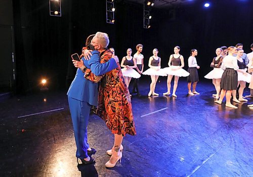 RUTH BONNEVILLE / WINNIPEG FREE PRESS

LOCAL - Stefanson / RWB

Tara Birtwhistle. Rwb Associate Artistic Director gives Premier Heather Stefanson  a hug thanking her for the funding announcement for the Royal Winnipeg Ballet campus modernization project after a performance by the RWB dancers in their studio on Wednesday.


March 23rd,  2022
