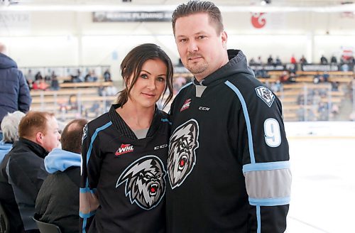 JOHN WOODS / WINNIPEG FREE PRESS
Jaclyn and Darcy Benson, parents of Winnipeg Ice Zach Benson (9), photographed at a WHL game in Winnipeg on Sunday, March 27, 2022.