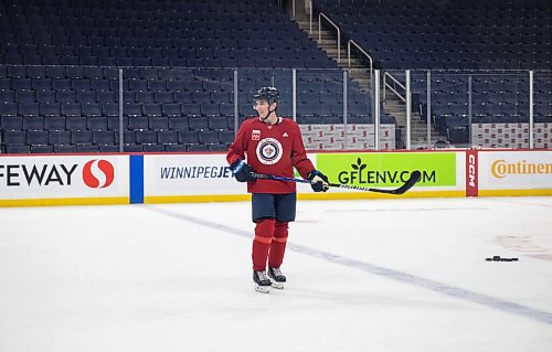 JESSICA LEE / WINNIPEG FREE PRESS

Ville Heinola (14) is photographed at Jets practice at Canada Life Centre on March 29, 2022.
