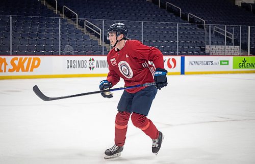 JESSICA LEE / WINNIPEG FREE PRESS

Ville Heinola (14) is photographed at Jets practice at Canada Life Centre on March 29, 2022.
