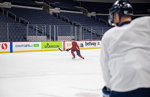 JESSICA LEE / WINNIPEG FREE PRESS

Ville Heinola (14) is photographed at Jets practice at Canada Life Centre on March 29, 2022.
