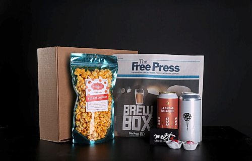 MIKE DEAL / WINNIPEG FREE PRESS
The Winnipeg Free Press Brew Box, which includes local beer and goodies.
For the April 2022 Brew Box 
For Erin Lebar.
220331 - Thursday, March 31, 2022.