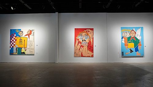 JESSICA LEE / WINNIPEG FREE PRESS

Winnipeg artist Bistyeks paintings are photographed at his gallery space on March 31, 2022.