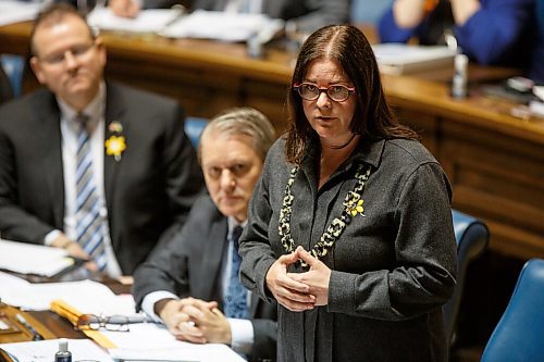 MIKE DEAL / WINNIPEG FREE PRESS
Premier Heather Stefanson during question period in the Manitoba Legislative building Monday afternoon.
220404 - Monday, April 04, 2022.