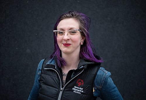 JESSICA LEE / WINNIPEG FREE PRESS

Mélissa (she/her), 36, volunteers her time with Special Olympics Manitoba. She coaches five-pin bowling, sits on the organization's board of directors and helps out at special events. She poses for a photo at her workplace, 
Wolseley Family Place, on April 6, 2022. 

Reporter: Aaron