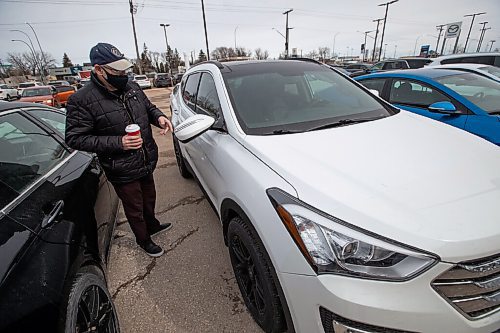 Daniel Crump / Winnipeg Free Press. D'Arcy Mykietowich, from Charleswood, found his vehicle parked in Polo Park's lot months after it was stolen. It is now at a dealership awaiting repair. April 9, 2022.