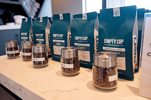 Mike Sudoma / Winnipeg Free Press
Bags of coffee of various varieties on display at Empty Cup on Academy Rd Tuesday
April 12, 2022