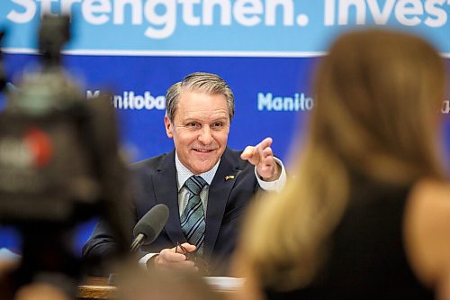 MIKE DEAL / WINNIPEG FREE PRESS
Finance Minister Cameron Friesen announces the contents of the governments 2022 budget during a media lockup at the Manitoba Legislative building Tuesday afternoon.
220412 - Tuesday, April 12, 2022.